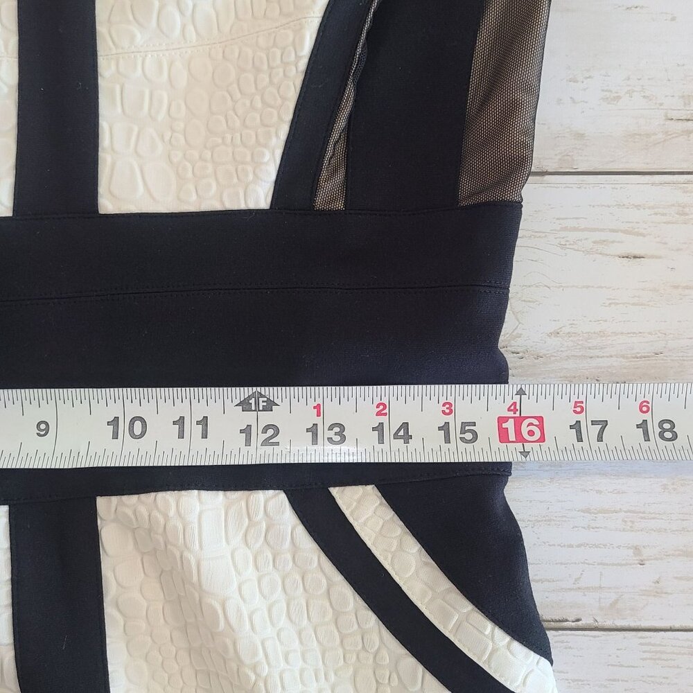 Cache Black White Colorblock Croc Embossed Dress … - image 6